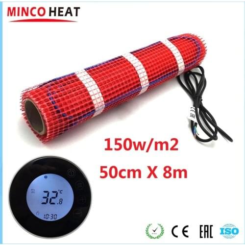 MINCO HEAT 50cmX8m 4m2 150w/m2 Warm Heating Mat Energy Saving Under Tile Carpet Wooden Floor