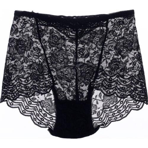 Fashion Ultra Thin high-Rise Women Lady Sexy Lace Briefs Transparent summe soft Panties big size sexy Lingerie girl briefs