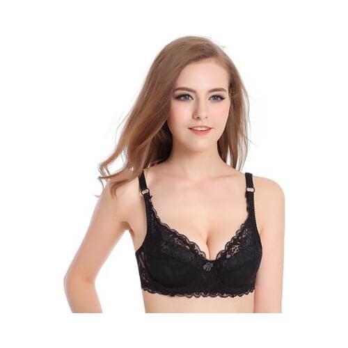 Mozhini Fashion Sexy Lace Bra ultra thin Lady push up Bra Adjusted Women Bra Transparent Thin cup Underwear Polyester sexy Bra