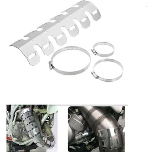 Motorcycle Silver Exhaust Muffler Pipe Heat Shield Cover Heel Guard For Kawasaki Yamaha Honda Suzuki