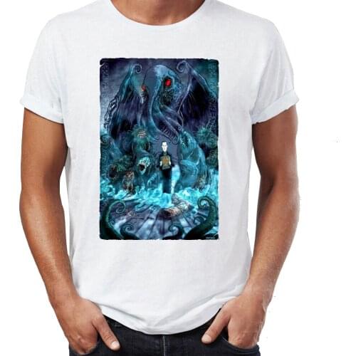 Mens T-shirt The Posthumous Fame Of H P Lovecraft Author Horror Artsy Awesome Artwork Tshirt Tees Tops Harajuku Streetwear