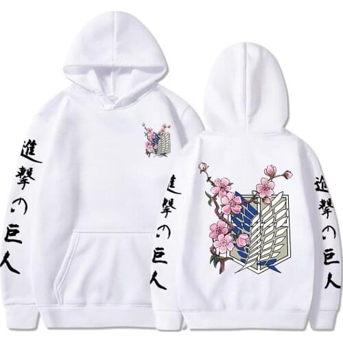 2021 New Japanese Anime Graphic Hoodies Men Attack on Titan Pullover Sweatshirt Unisex Male Print Casual Womens Fashion Hooded