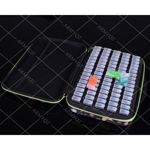 80 Bottles Diamond Painting Accessories Tool Carry Case Box Container Diamond Storage Bag Case 5D Diamond Embroidery Mosaic