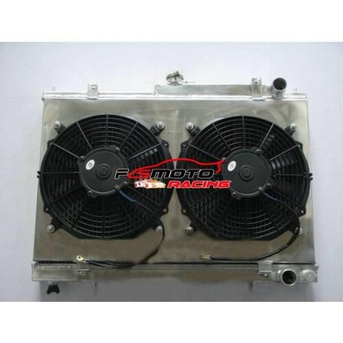 For Nissan Skyline R33 R34 GTR GTS-T Full Aluminum Radiator + Shroud+FAN
