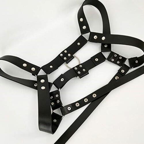 Prettyia Men PU Leather Chest Body Half Harness Belt Adjustable Buckle Strap