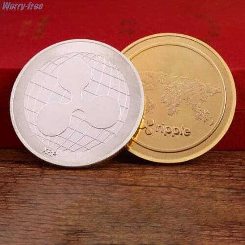 Ripple Coin XRP 24K Real Gold Platec Badge 40mm Brand New Souvenir Coin 1 Pcs
