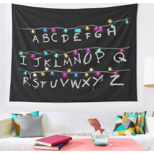 Stranger alphabet things tapestry Blanket Tapestry Bedroom Bedspread Decoration