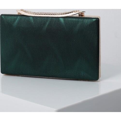 Vintage Women Evening Clutch Bag for Wedding Party Chain Shoulder Bag Luxury PU Leather Handbag Solid Color Wedding Purse ZD1679