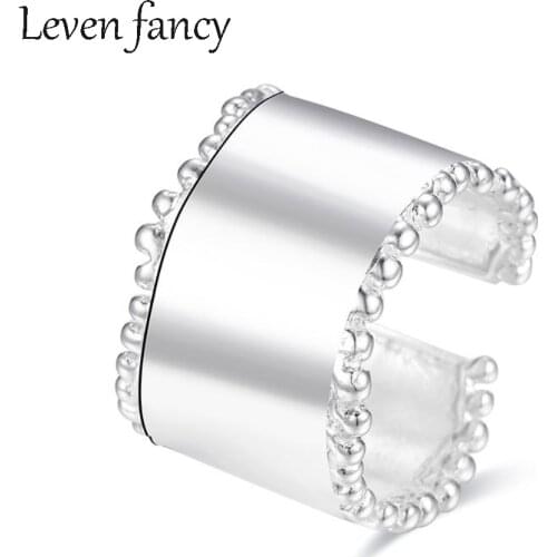 925 Sterling Silver Shiny Finish Knot Trim Wrap Punk Band Wide Plain Big Adjustable Open Finger Ring Cuff Thumb Ring for Women