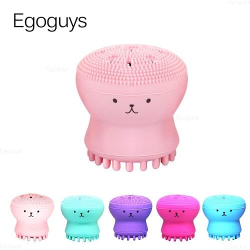 1PC Silicone Cleaning Brush Octopus Bubbler Facial Brushes Baby Bath Massager Face Skin Cleaner Pore Deep Cleansing Shower Scrub
