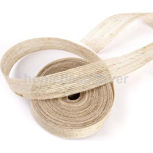 10M x 2.5cm Natural Burlap Hessian Ribbon Trims Rustic Wedding Party Craft