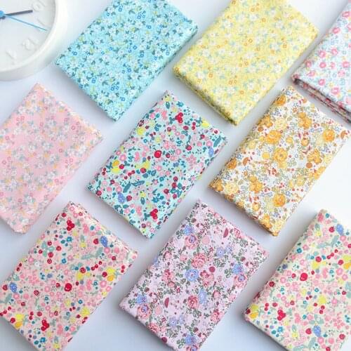 145x50cm Pastoral floral Twill Cotton Fabric DIY Childrens Wear Cloth Make Bedding Quilt Decoration Home 160-180g/m