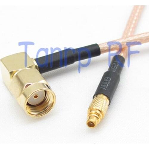 50CM Pigtail coaxial jumper cable RG316 extension cord 20in MMCX male plug to RP SMA male right angle RF adapter connector
