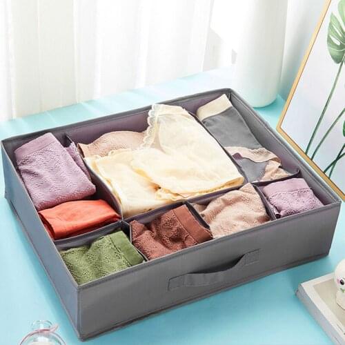 7 Grid Foldable Underwear Drawer Organizer Storage Dividers Wardrobe Closet Organizer Box For Bra Ties Socks Clothes Organizer