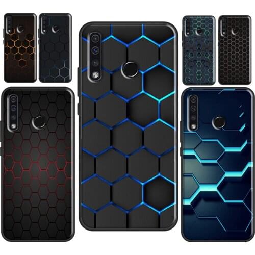 Carbon Fibre Futuristic Neon honeycomb Phone Case For Huawei Honor 20 Pro 4C 6C 7C 7A 8A 9A 7S 8S 8 9 10 Lite 10X 6X 8X 9X 10i
