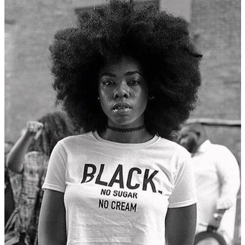 BLACK No Sugar No Cream magic t-shirt vintage camisetas grunge tumblr graphic quote Fashion women funny aesthetic tshirt tee top