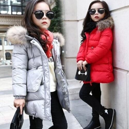 Children winter jacket kids Girl Warm Coats Clothing Kids Thick Fur Collar Hooded Coats Outerwear girls winter jacket clothes