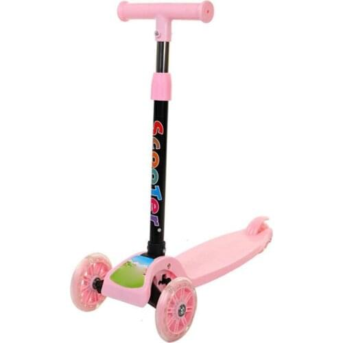 Childrens Scooters Luminous Wheel Two Modes Outdoors Scooter For Kids Long Folded Four Rounds