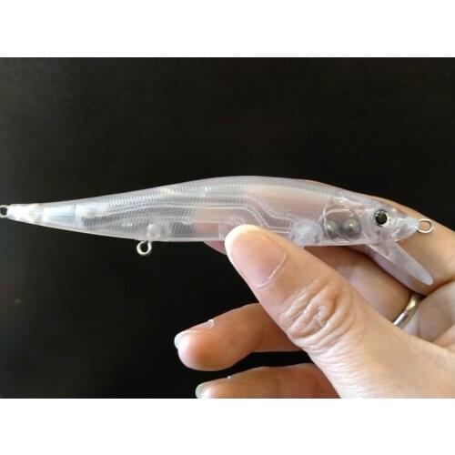 GYFISHING 25 Pcs Clear 110mm/130mm Unpainted Fishing Floating Suspending Jerkbaits Minnow Hard Biats