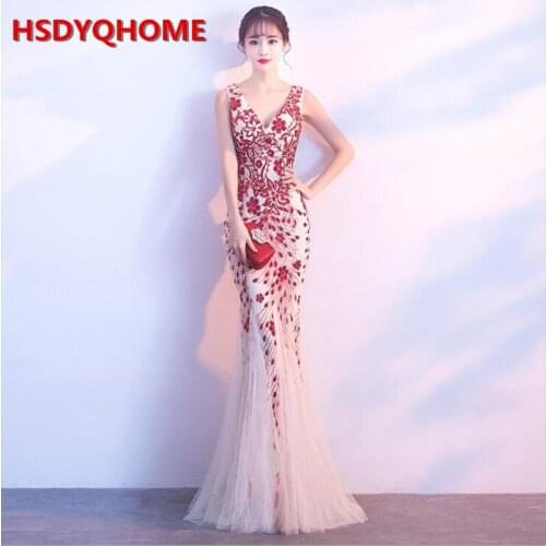 HSDYQ HOME Sexy Mermaid Evening prom dresses Long Vestidos Amazing Summer prom Dresses