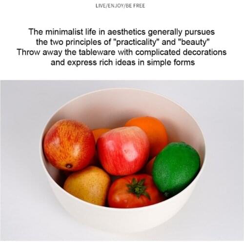 Creative Bamboo Fiber Salad Bowl with Lid Spoon Fork Servers Set Large Deep Soup Food Mixing Container Kitchen Organizer