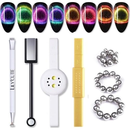 2 In 1 Double Headed Magnetic Nail Stick UV Lamp Pink Black Gold USB Cable Mini Curing Led Lamp Cat Magnetic Gel Nail Tool