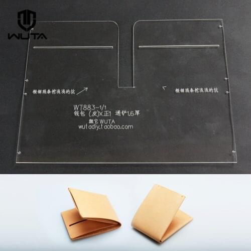 WUTA 883 Mini Purse Acrylic Template Simple Short Wallet Acrylic Leather Pattern Set Leather Craft Cutting Tool Model DIY