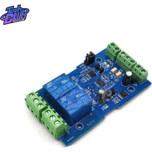 Modbus-Rtu 2-way 7-24V Relay Module Switch Modbus RTU 2 Channel Relay Output 12V Switch Input 485 Communication TTL Pin