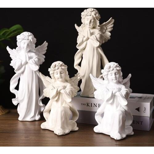 Nordic Girl Prayer Angel Sculpture Resin Decorative Desktop Trinket Porch Decorative Home Decorative Christmas Decorative