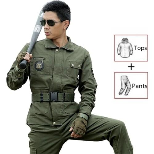 High Quality Outdoors Spring Autumn 2021 Men American Tactical Military Army Uniform Combat Jackets+Pants Work Camouflage Suits