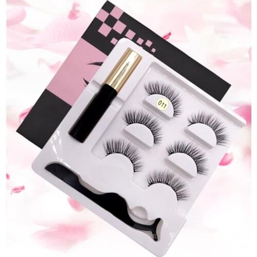 Magnet False Eyelashes Three pairs Self-adhesive eyeliner set Thick magnetic Eyelashes Set Magnetic Eyeliner