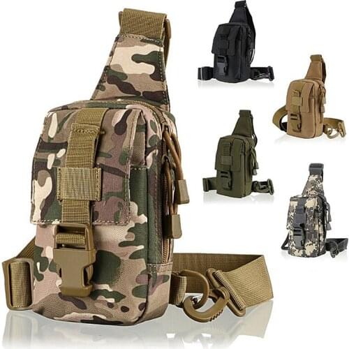 Small Camouflage Outdoor Chest / Shoulder Combat Tactical Military Bag For Sport Hiking Cycling Hunting Bag