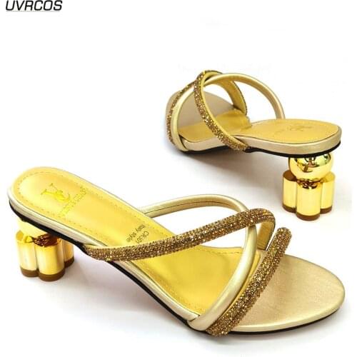 Latest Design African Women Party Shoes Decorated with Rhinestone Wedding Shoes Bride Plus Size Women Shoes 42 Low Heels Pumps