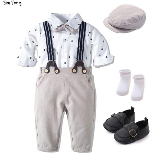 Baby Clothes 0-24 Months Newborn Baby Boys Clothes Infant Baby Romper Sets Pour Enfants Boys Gentleman Suits Shirts Romper Set