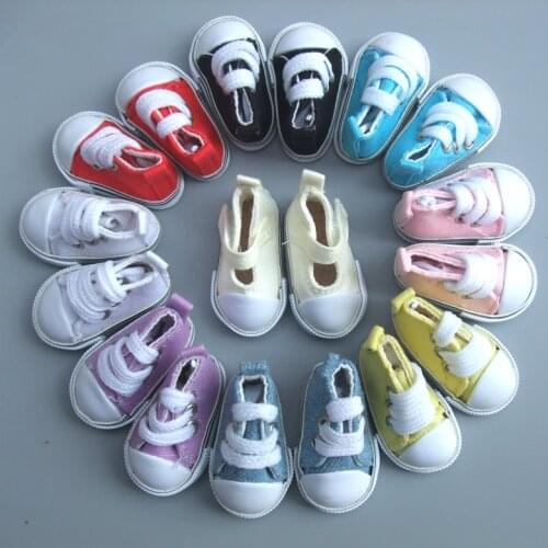 Free Shipping 1 pair 5cm Canvas Shoes For BJD Doll Fashion Mini Toy Shoes Bjd Doll Shoes for Russian Doll Accessories