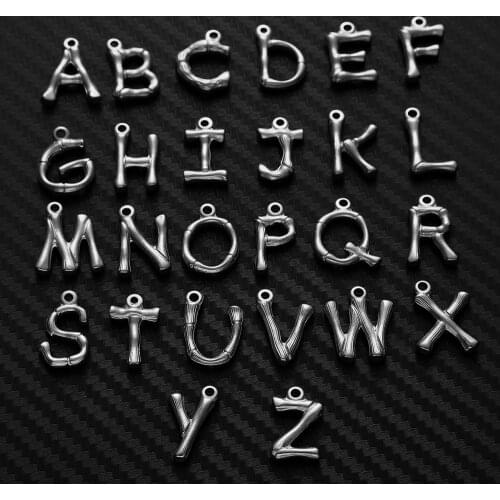 5pcs/Lot New Arrival Stainless Steel Alphabet From A-Z Charms DIY Initials Pendants For Jewelry Making Accessories