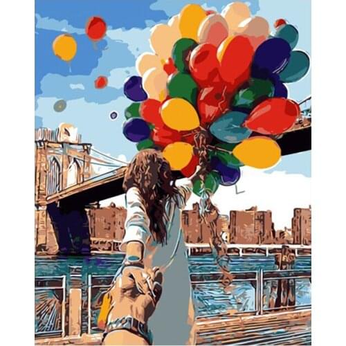 50x40cm Adult Paint by Numbers for Living Room Romantic Balloon Home Decoration DIY Oil Painting By Numbers Wall Art Pictures
