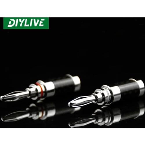 RHODIUM-PLATED carbon fiber banana plug sound box speaker amplifier wiring terminal 4mm（1PCS 2PCS 4PCS 8PCS