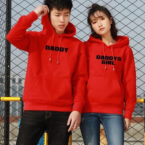 Autumn Korean Style Couple Hoodies Matching Long Sleeve Jumper Outfits Sweatshirt Daddys Girl Hoodie Women Men Sweatshirts