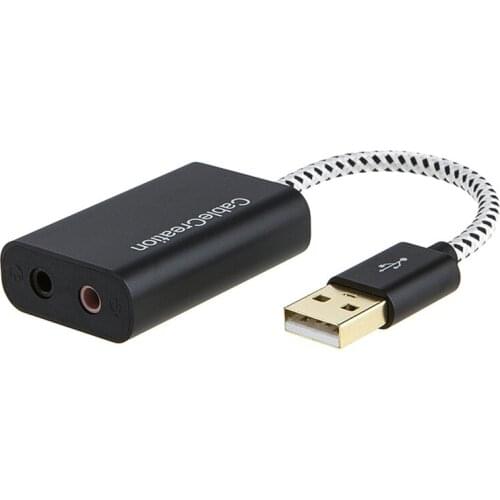USB Audio Adapter,External Sound Adapter with 3.5mm Jack for Windows,Mac,Linux Extra,PS4,Plug and Play