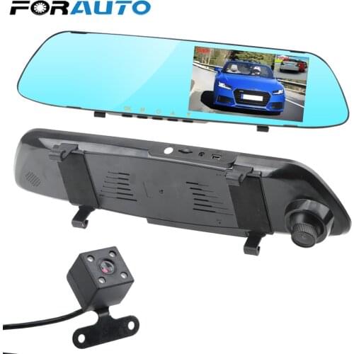 Driving Recorder Video Car DVR Dash Camera Dual Channel Rearview Mirror Recorder IPS Screen Night Vision Reversing Image