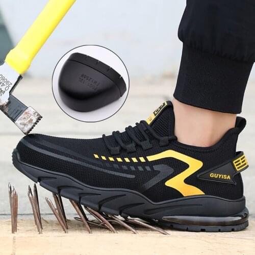 High Quality Work Shoes Men Safety Boots Indestructible Steel Toe Shoes Work Sneakers Anti-Puncture Safety Shoes Military Boots