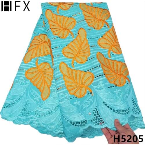 HFX High Quality 5 yards Swiss Voile 100% Cotton Brode African Lace Swiss Voile Lace in Switzerland Embroidered Lace