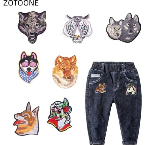 ZOTOONE Sew on Patch for Jeans Pants Iron on Animal Embroidered Patches for Clothing DIY Badge for Clothes Fabric Applique G