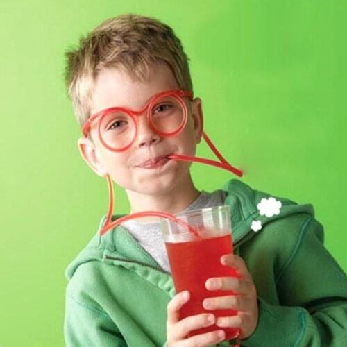 1Pcs PVC Soft Glasses Straw Random Color Portable Durable Straw Bar Bithday Christmas Kids Party Unique Flexible Drinking Straws