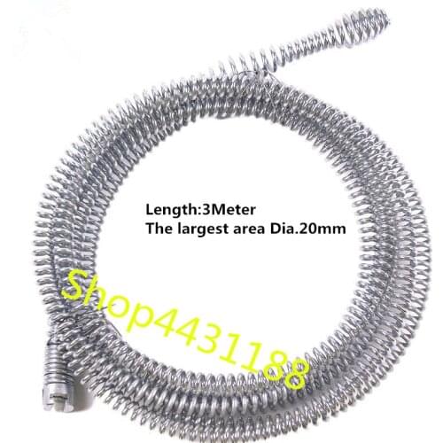 3Meter 40Spring Steel Kitchen Toilet Eco-friendly Long Extension Spring Metal Wire Snake Drain Cleaner For Cleaning Sewer Pipe
