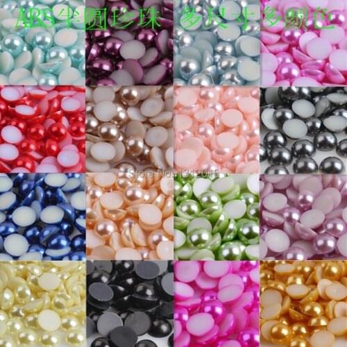 3000Pcs Mixed Half Round Pearl beads for Flatback cabochons Scrapbook Craft 4mm ABS BMZZ04m