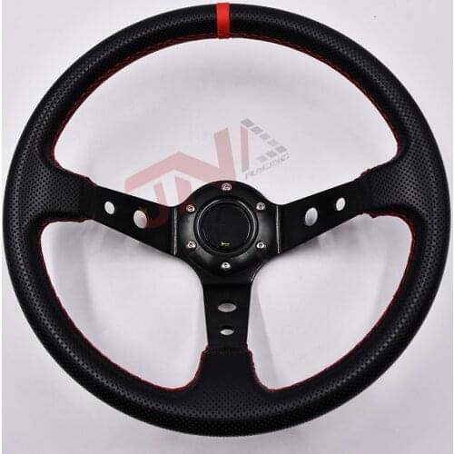 350mm Red Strip PVC Racing Steering Wheel Auto Universal 14inch Racing Game Steering Wheel