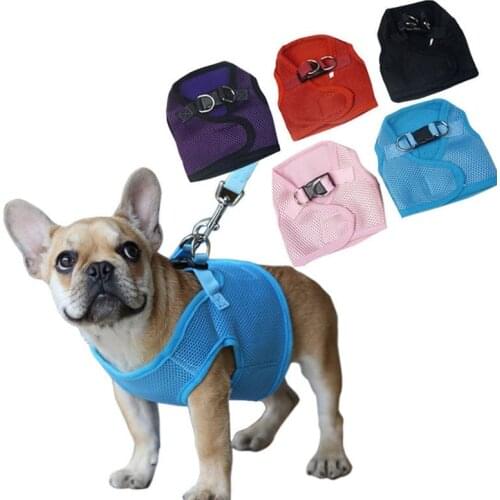 50Pcs/Lot Pet Puppy Dog Soft Mesh Walking Collar Strap Vest Harness Apparel (Size: XS-XL)