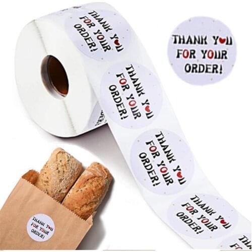 500 pcs Stickers Handmade Sticker Circle Thank You Decorative Stickers